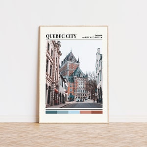 Affiche de la ville de Québec, impression de la ville de Québec, art de la ville de Québec, affiche de voyage de la ville de Québec, décoration murale de la ville de Québec, cadeau de la ville de Québec, impression personnalisée