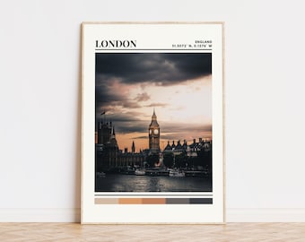 Cartel de Londres, impresión de Londres, arte de Londres, cartel de viaje de Londres, decoración de pared de Londres, regalo de Londres, impresión de ciudad personalizada de Londres, regalo de Inglaterra
