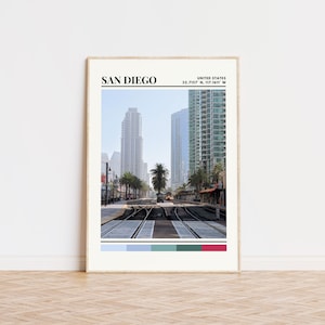 San Diego Poster, San Diego Print, San Diego Art, San Diego Travel Poster, San Diego Wall Decor California Gift, San Diego Custom City Print