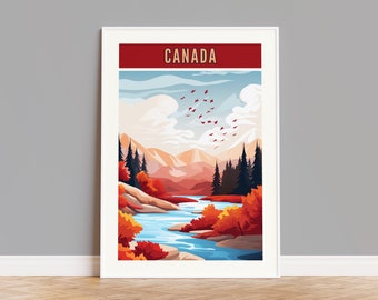 Canada Travel Poster, Canada Print, Canada Wall Art, Canada Artwork, Canada Wall Decor, Canada Gift, Canada Custom Print, Canada Photo
