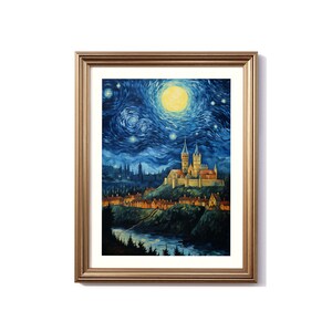 Duitsland Van Gogh-geïnspireerd digitaal schilderen, Duitsland Travel Print, Duitsland Poster, Duitsland Decor, Duitsland Van Gogh Style Art