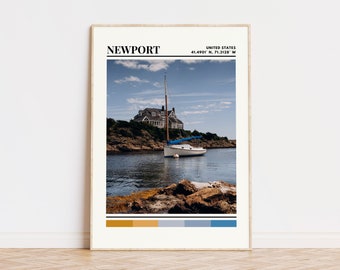Newport Poster, Newport Print, Newport Art, Newport Wall Decor, Newport Travel Poster, Newport Gift Custom City Print, Rhode Island Print