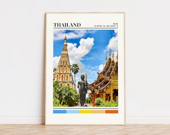 Thailand Print, Thailand Poster, Thailand Wall Art, Thailand Travel Poster, Thailand Decor, Thailand Gift, Thailand Customized Map Print