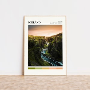 Impression d'Islande, affiche d'Islande, art mural d'Islande, décoration d'intérieur d'Islande, cadeau d'Islande, cadeau d'Islande, impression personnalisée d'Islande, aurore boréale
