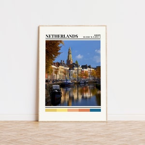 Affiche des Pays-Bas, Impression des Pays-Bas, Art des Pays-Bas, Affiche de voyage des Pays-Bas, Décoration murale des Pays-Bas, Impression personnalisée de cadeau des Pays-Bas