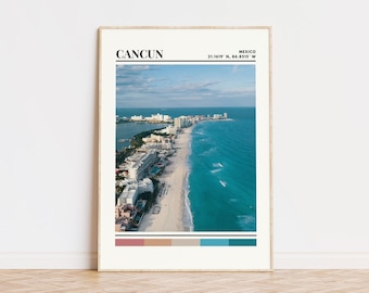 Cancun Print, Cancun Poster, Cancun Art, Cancun Travel Poster, Cancun Wall Decor, Cancun Gift, Cancun Custom City Print, Mexico Gift, Mexico