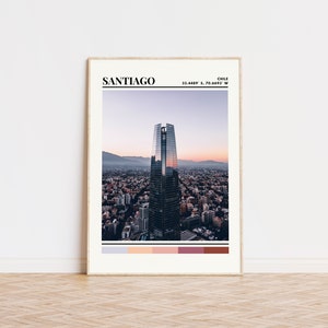 Santiago Poster, Santiago Print, Santiago Art, Santiago Travel Poster, Santiago Wall Decor, Santiago Custom Gift Print, Chile Poster, Chile