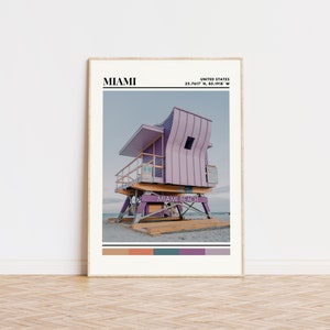 Miami Poster, Miami Print, Miami Art, Miami Travel Poster, Miami Wall Decor, Miami Gift, Custom City Print Florida Present, United States
