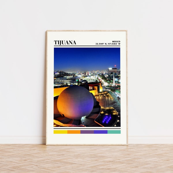 Tijuana Poster, Tijuana Print, Tijuana Art, Tijuana Travel Poster, Tijuana Wall Decor, Tijuana Gift Custom City Print, Mexico