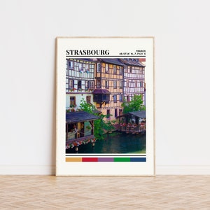 Strasbourg Poster, Strasbourg Print, Strasbourg Art, Strasbourg Travel Poster, Strasbourg Wall Decor, Strasbourg Gift Custom City Print