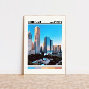 Chicago Poster, Chicago Print, Chicago Art, Chicago Travel Poster, Chicago Wall Decor, Chicago Gift, Custom City Print, Illinois