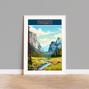 Yosemite National Park Travel Poster, Yosemite Print, Yosemite Wall Art, Yosemite Artwork, Yosemite Gift, Yosemite Custom Print, California