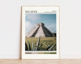 Yucatan Poster, Yucatan Print, Yucatan Art, Yucatan Reise Poster, Yucatan Wand Dekor, Yucatan Geschenk, Yucatan Custom City Print, Mexiko
