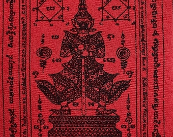 Amuleto tailandés Tao Wessuwan: guardián de tela roja para la protección del hogar