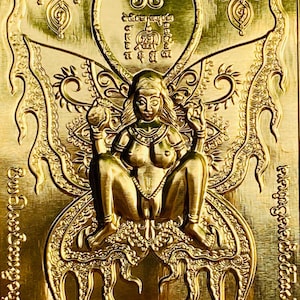 Gold Thai Butterfly Amulet: Nang Rap Charm for Love & Fortune