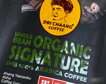 Thailändische Kaffeebohnen • Organische Arabica ganze Bohne • Mittlere geröstete Erbse