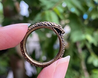 Brass Ouroboros Snake Ring: Eternal Symbol Protection Jewelry - Etsy