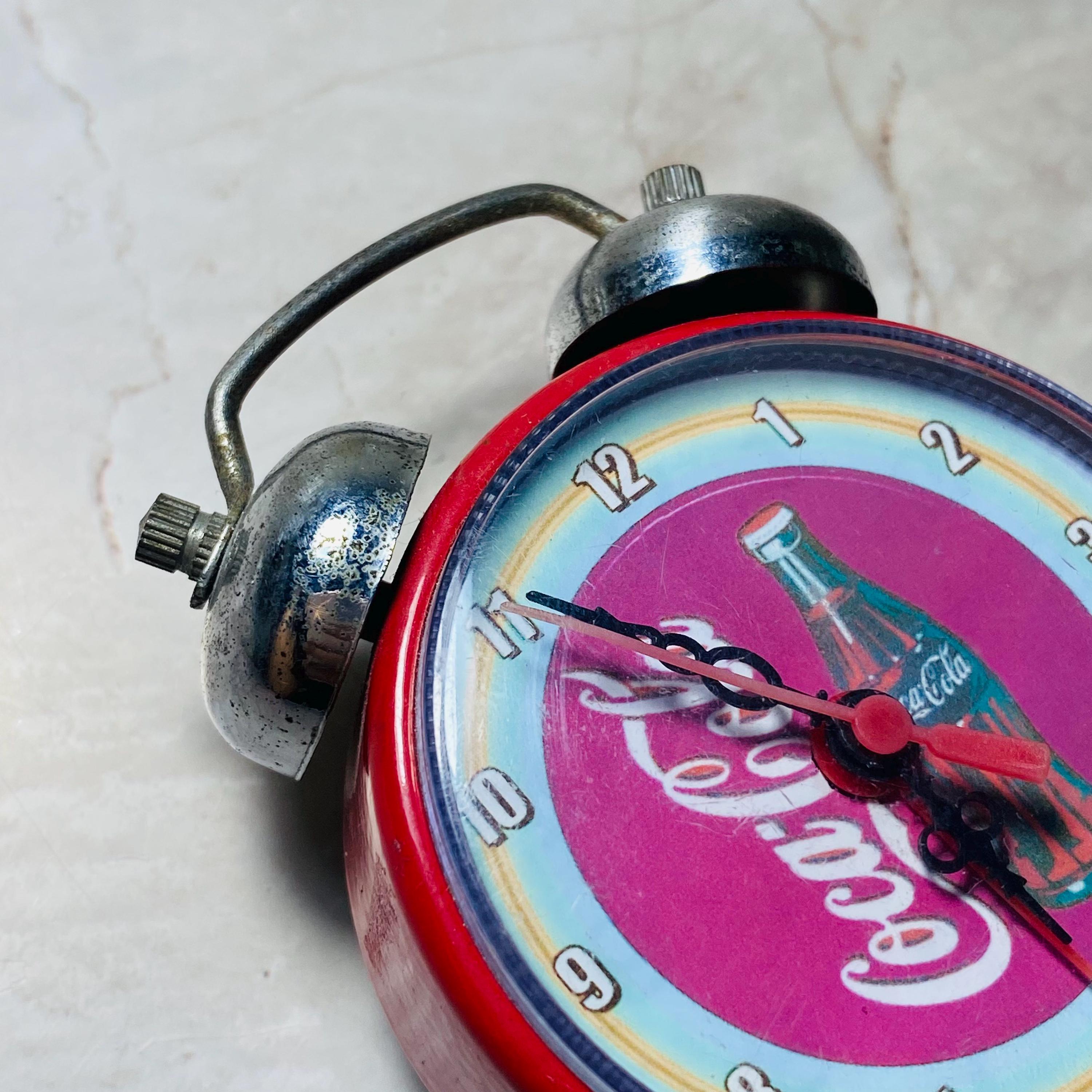 Vintage Coca-cola Alarm Clock: Retro Twin Bell Wind-up Desk Clock