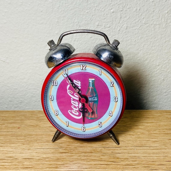 Vintage Coca-cola Alarm Clock: Retro Twin Bell Wind-up Desk Clock