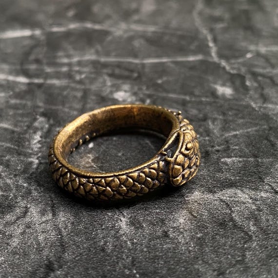 Brass Ouroboros Snake Ring: Eternal Symbol Protection Jewelry - Etsy