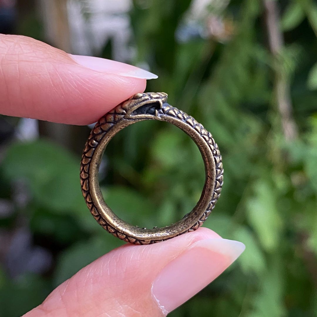 Brass Ouroboros Snake Ring: Eternal Symbol Protection Jewelry - Etsy