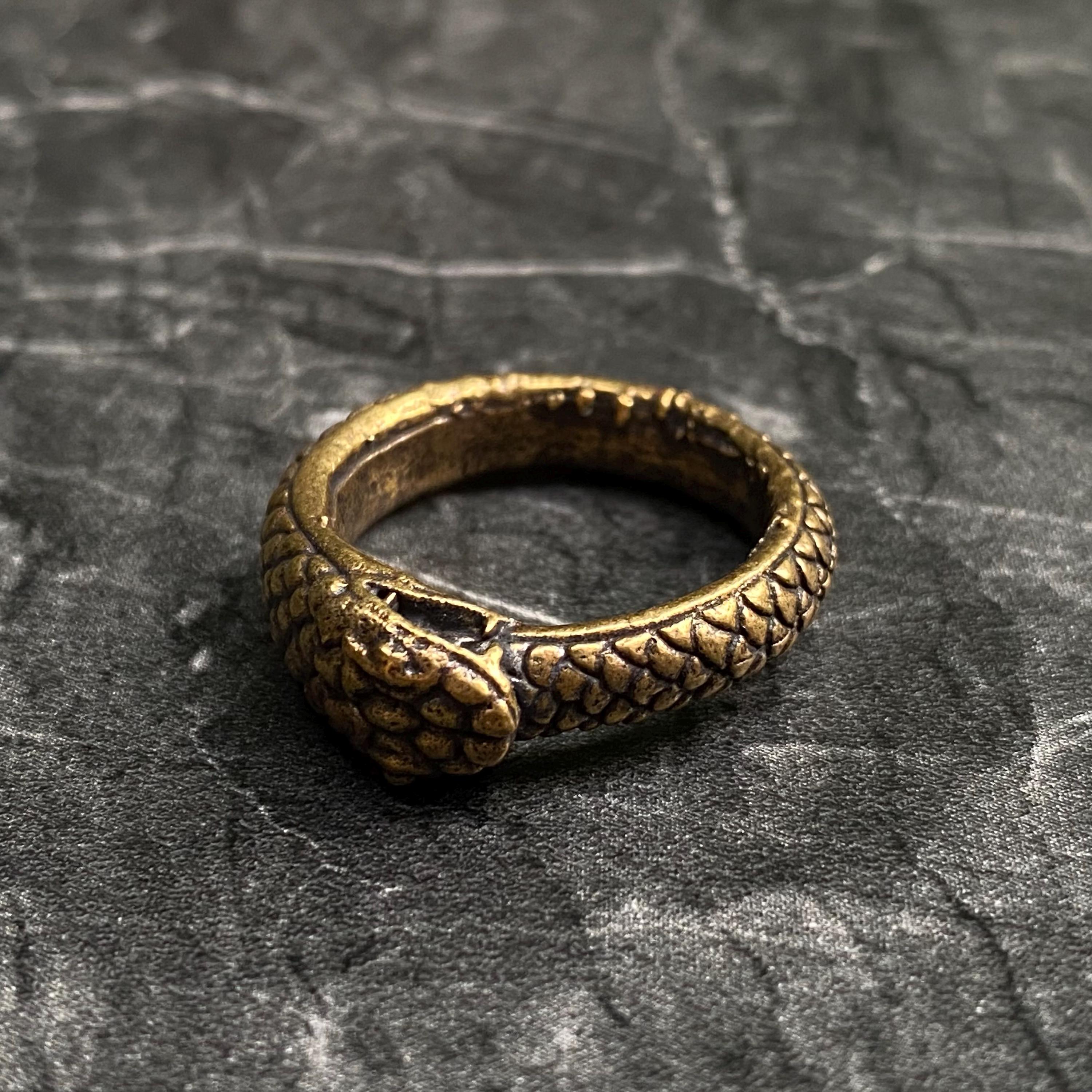 Brass Ouroboros Snake Ring: Eternal Symbol Protection Jewelry - Etsy