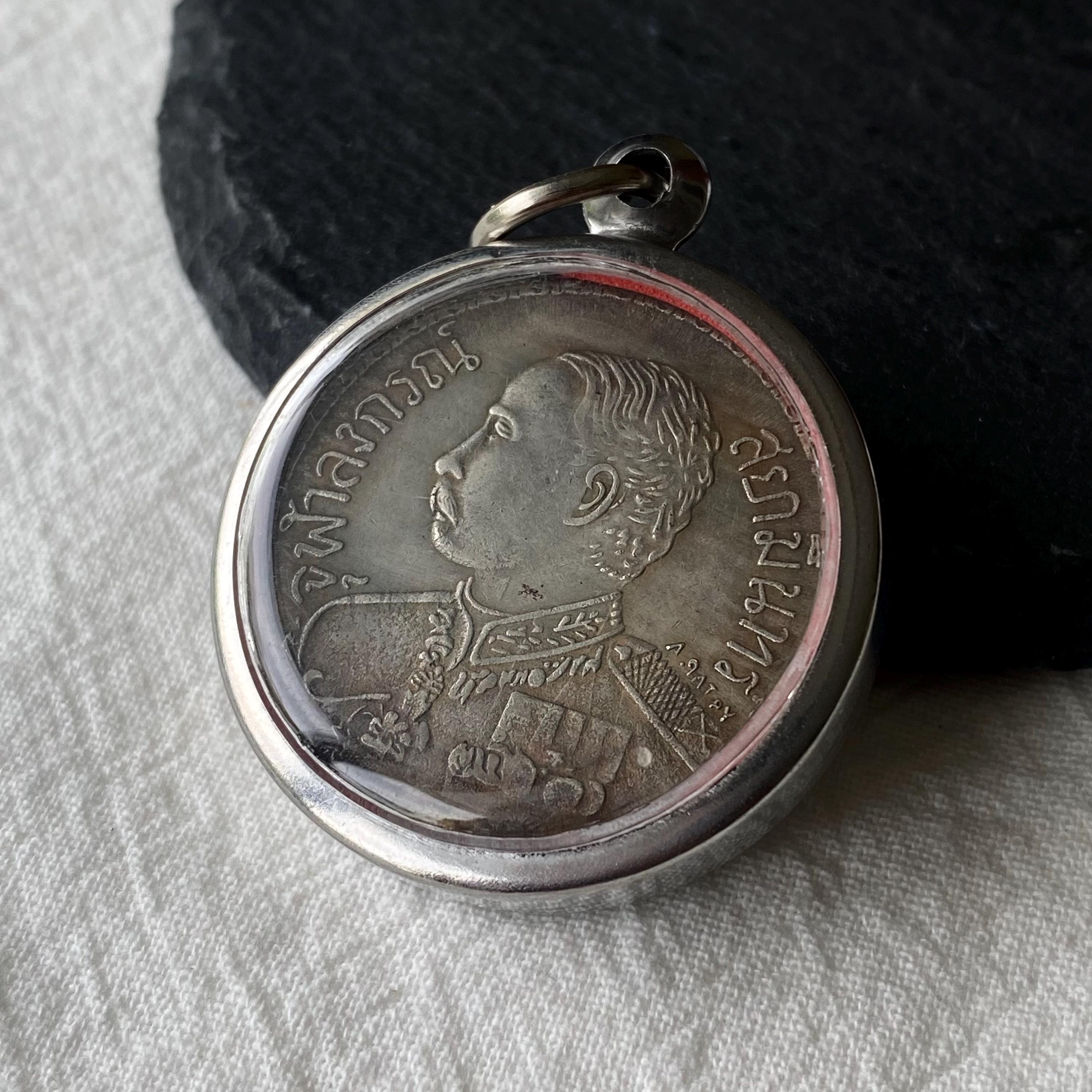 ヴィンテージ タイ ラーマ5世 象のコインペンダント：チュラロンコーン