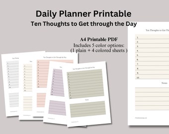 Thought Log Thought Processing Self Care Planner Daily Journal Mental Health Printable CBT Worksheet