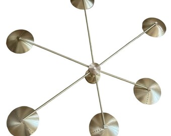 1950's Mid Century 6-Armed Starburst Dome Spider Wall / Chandelier Pendant Light Wall Light Fixture