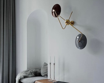 Modern 2 Armed Wall Sconce Light Modern Brushed Brass Sputnik chandelier light Fixture