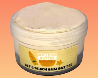 BFF's Beach Bum Cream slime, Sol de Janeiro Bum Bum cream inspired slime, pumice crust with glossy wood glue float slime, scented like SDJ