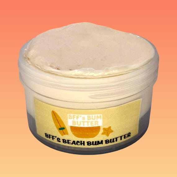 BFF's Beach Bum Cream slime, Sol de Janeiro Bum Bum cream inspired slime, pumice crust with glossy wood glue float slime, scented like SDJ