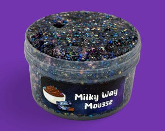 Milky Way Mousse Slime, Nutella Scented Bubble Sequin Bomb