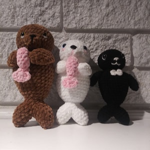 Seal Crochet Pattern: Low Sew Amigurumi Instructions (PDF Pattern)