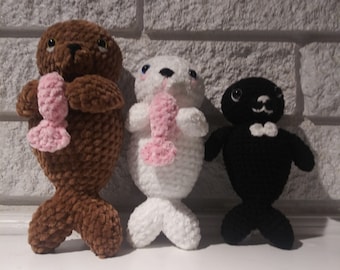 Seehund Häkelanleitung: Niedrige Sew Amigurumi Anleitung (PDF-Muster)