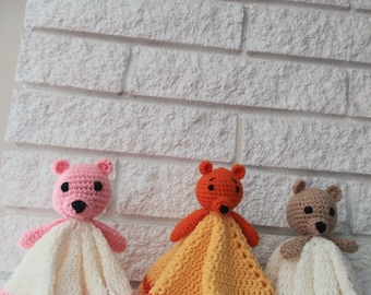 Bear Crochet Lovey Blanket Pattern: Amigurumi Teddy Security Toy (PDF Pattern)