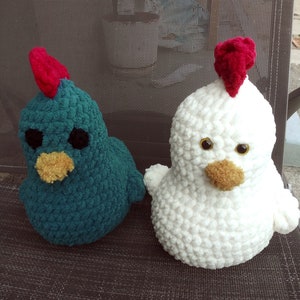 Crochet Chicken Plushie, Stuffed Animal, Adorable Stuffed Chicken Plushie, Handmade Farmhouse Decor, Stuffed Animal for Chicken Lovers