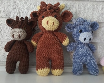 Crochet Highland Cow Amigurumi Pattern: Plush Farm Animal (PDF Pattern)
