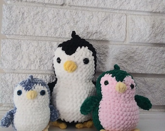 Patrón de pingüino a crochet: Instrucciones para amigurumi de punto bajo (Patrón PDF)