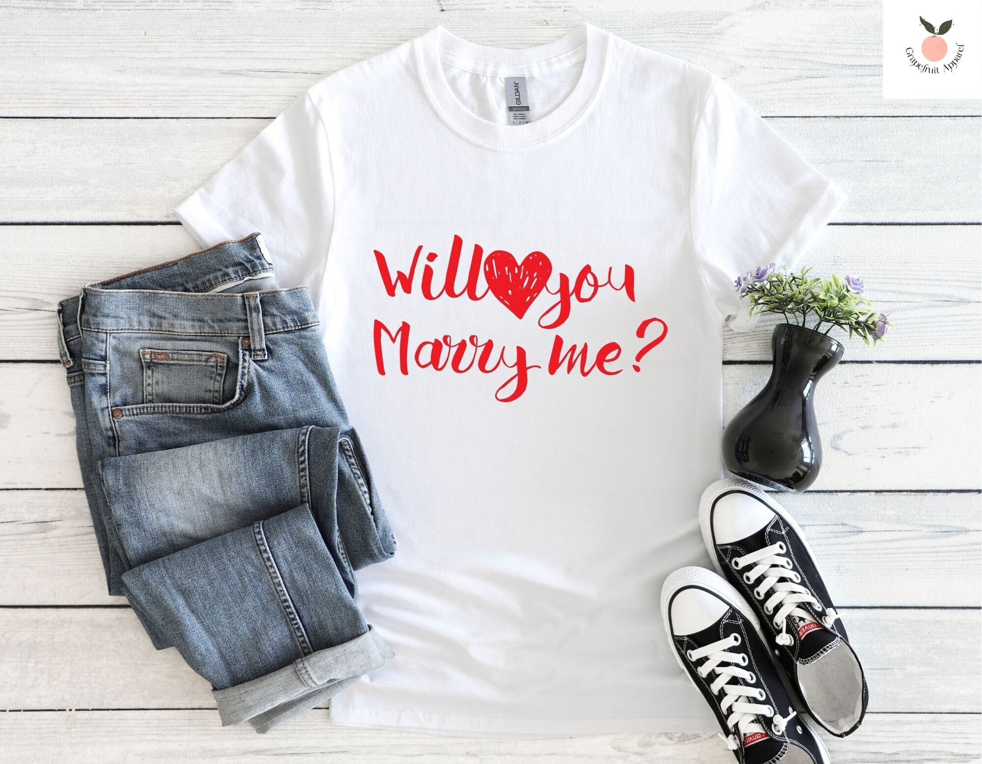 Will You Marry Me T Shirt Etsy