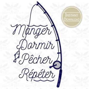 Manger Dormir Pêcher Répéter Découpe Cricut Impression T-shirt Design Amateurs de pêche pêcheurs Imprimable Fichier téléchargeable SVG