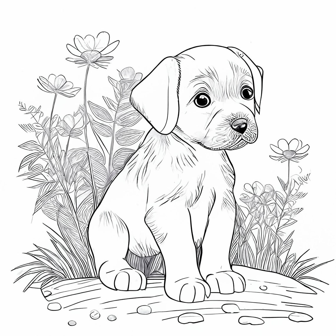 Puppy Coloring Book Pages for Boys & Girls Printable Coloring Pages 5