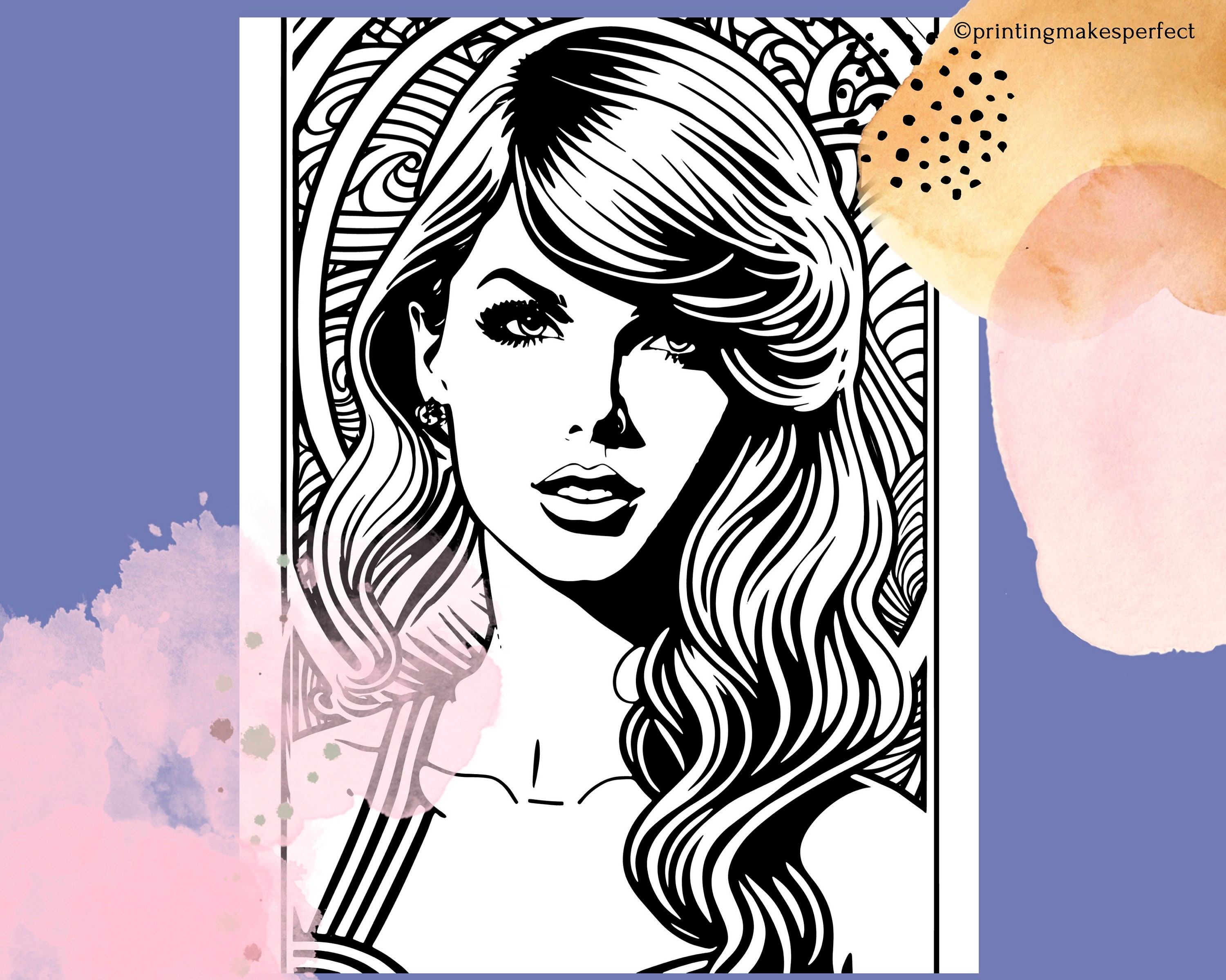 Taylor Swift Coloring Pages / Coloring Book PDF / Digital Download
