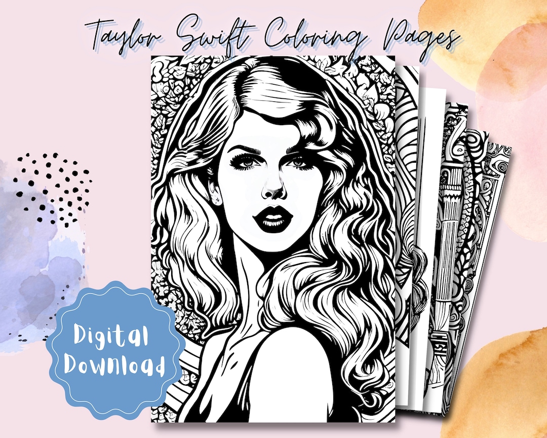 Taylor Swift Coloring Pages / Coloring Book PDF / Digital Download ...