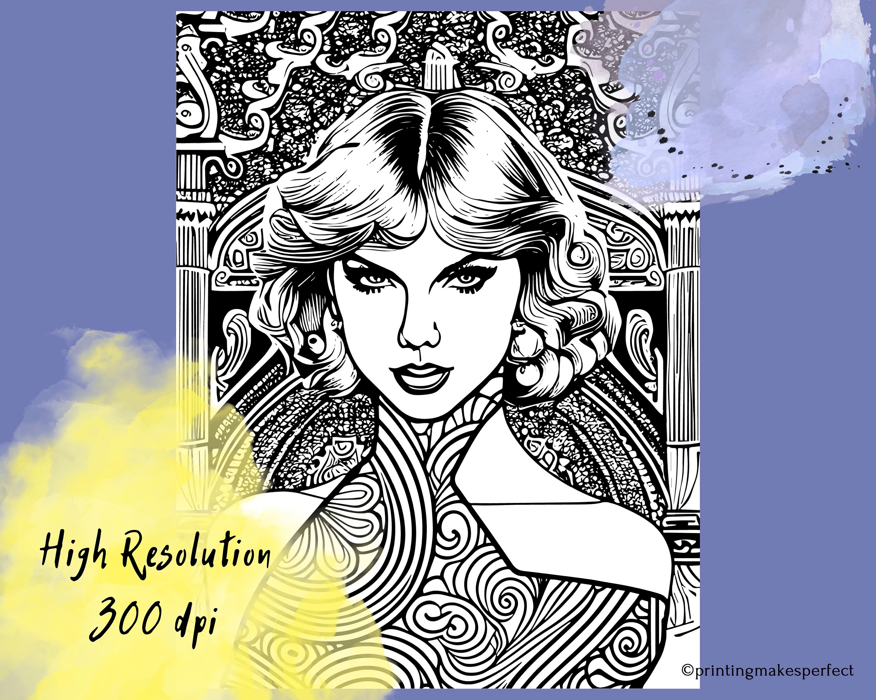 Taylor Swift Coloring Pages / Coloring Book PDF / Digital Download