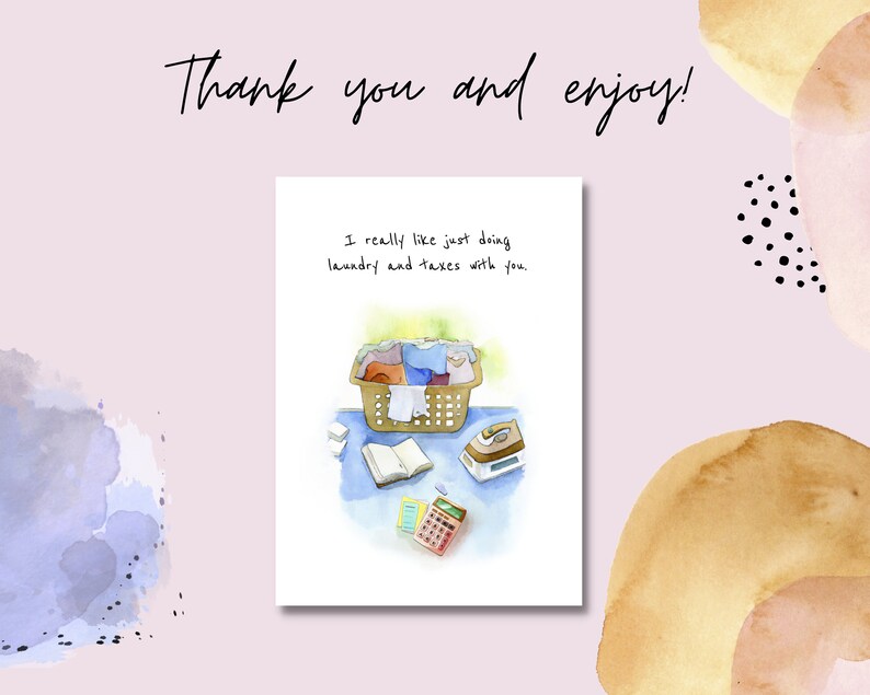 Printable Everything Everywhere All at Once Anniversary Card, Laundry and Taxes, Digital
