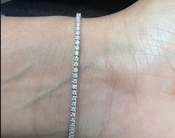 Natural moissanite Bracelet\ 925 Sterling Silver Moissanite Tennis Bracelet\ moissanite Jewelry\ moissanite bracelet\ Birthday Gift For Her