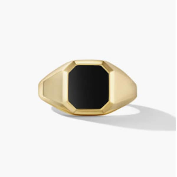 Unisex “Enea” black onyx signet ring main image 0