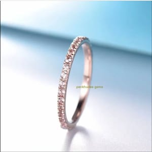 Morganite full band ring, rose gold ring gemstone band morganite stackable ring, pink diamond eternity band ring, anniversary ring for women