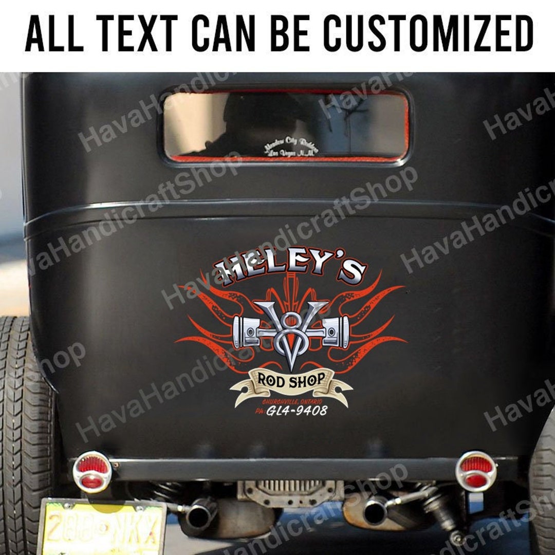 Hot Rod Lettering Decals Door Art Pinstriping Personalized Etsy